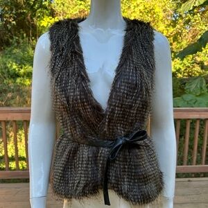 Bebe Chocolate Brown Faux Fur Vest